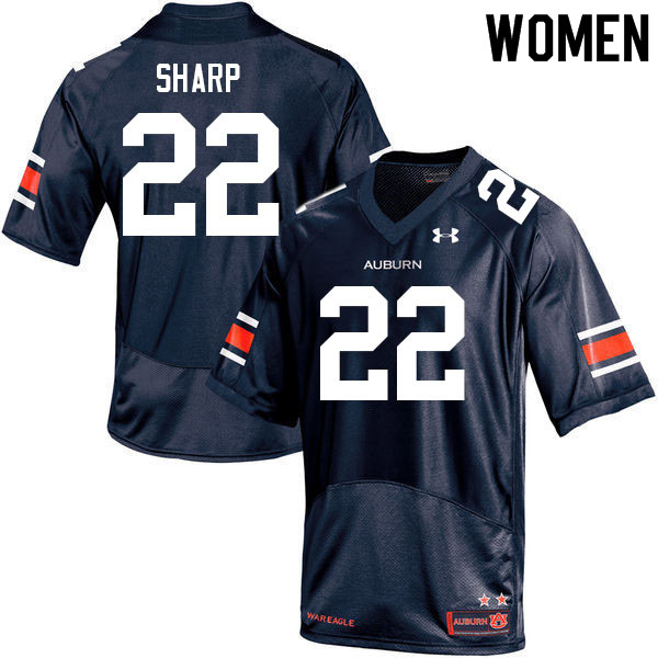 Auburn Tigers Women's Jay Sharp #22 Navy Under Armour Stitched College 2021 NCAA Authentic Football Jersey JKF1474TN